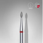  Staleks csiszolófej gyémánt - csepp alakú piros - 4mm x 1, 6mm