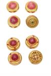  Charm Rubin 9-12x9-12x6-7 mm Argint 925 Aurit - 1 Buc