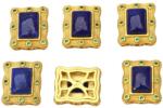  Charm din Lapis Lazuli Natural - Argint 925 Aurit - 12x10x5 mm - Cristalul Armoniei si Claritatii Interioare - 1 Buc