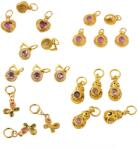  Charm Turmalina Roz (Rubelit) 10-18x5-10x3-6 mm Argint 925 - 1 Bu