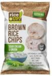 RiceUP! teljes kiőrlésű barna rizs chips hagymás-tejfölös izesítéssel 60g