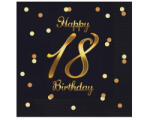  Happy Birthday 18 B&C Gold szalvéta 20 db-os 33x33 cm (MLG164848) - sandori