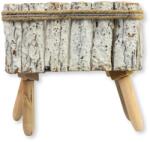  Fakéreg virágláda lábbal fehér 24x25x12cm