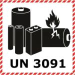 ADR Akkumulátor jelölés - UN3091 öntapadó matrica, 100x100mm - Karton (3000 db)