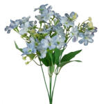  Világoskék vegyes kicsi csokor. Teljes hossza kb. 33 cm, virág mérete: 4 cm