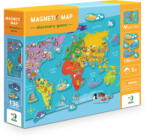 dodo Puzzle magnetic educativ Harta lumii cu 136 piese pentru copii 5+ (DO200201) Puzzle