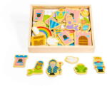 BigJigs Toys Set magnetic din lemn Fantasy cu 35 piese pentru joc creativ (BJ271)
