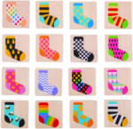 BigJigs Toys Joc de memorie din lemn pentru copii - Ciorapeii mei, 32 carduri (BJ905)