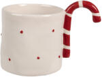 Clayre & Eef Cana Acadea ceramica alba rosie 14x9x10 cm, 325 ml (6CEMU0153X)