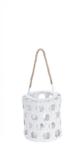Bizzotto Felinar lemn alb Esagono 18x20 cm (0140795X)