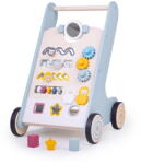 Bigjigs Toys Antemergator din lemn cu activitati pastel pentru primii pasi, 1-3 ani (32014)