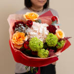 ImodFlowers Buchet cu Hortensie Roz și Trandafiri Somon