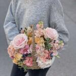 ImodFlowers Cos cu trandafiri roz