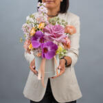 ImodFlowers Cutie cu Orhidee Roz