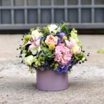ImodFlowers Cutie cu Hortensia mov si eustoma