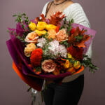 ImodFlowers Caldura Toamnei Buchet in Culori de Galben si Rosu