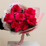 ImodFlowers Buchet cu 7 trandafiri roz cyclam