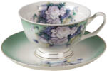 Clayre & Eef Ceasca cu farfurioara portelan Flowers 12x10x6 cm, 15x2 cm, 200 ml (6CE1276X)