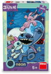 Dino Puzzle neon XL cu Stitch, 100 piese mari fosforescente pentru copii (394216) Puzzle