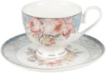 Clayre & Eef Set ceasca cu farfurioara portelan Flowers 11x8x7 cm, 15x2 cm, 200 ml (PECKS-2X)