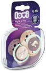 LOVI Set suzete din silicon pentru 6 - 18 luni Dynamic Night & Day 22/915GIRL, 2 bucati, LOVI
