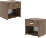 haaus Set 2 Noptiere Remi, 1 Sertar, Stejar Bronz, 40 x 35 x 40 cm (929084)