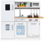 ECOTOYS Bucatarie copii Ecotoys, lemn, accesorii si lumini, alb Bucatarie copii