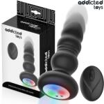Addicted Toys Plug anal Addicted Toys, împingere + vibrații, telecomandă, LED, silicon, waterproof (D-245120)