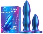 Durex Set dopuri anale Durex Play Deep & Deeper, 2 dimensiuni pentru stimulare progresivă, 1 set (DRX075)