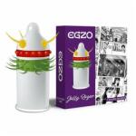 EGZO Prezervativ Egzo Cocky Friend Purple Jolly Roger Medium, nervuri și puncte, stimulare intensă, latex, diametru standard, 1 buc (EGZ010)