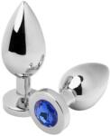 HARD Plug anal Metal Hard Diamond Blue, oțel inoxidabil, mic, 5.71 x 2.5 cm, temperatură (D-205407)