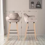 CLP 2 db bárszék készlet Grant velvet, krém (325731)