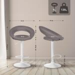 CLP 2 db-os bárszék szett Olinda szövet, szürke (320245)