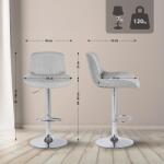 CLP 2 db bárszék szett Solon króm szövet, világosszürke (326587)