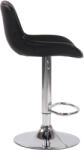 CLP 2 db-os bárszék Lentini króm műbőr szett, fekete (320501)