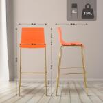 CLP 2 db Hoover műanyag bárszék készlet, 4 méteres arany, narancs (327602)