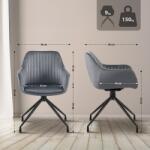 CLP Welby bársony étkezőszék, sötétszürke (324949)