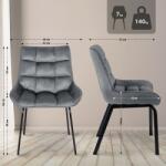 CLP Saranda bársony szék, sötétszürke (324810)