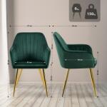 CLP Étkezőszék Cheryl bársony arany, zöld (325937)