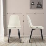 CLP 2 db Maryam bársony étkezőszékből álló készlet, krém (327155)