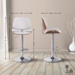 CLP 2 db bárszék szett Clawson szövet króm, dió/krém (326571)