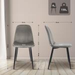 CLP 2 db Maryam bársony étkezőszékből álló készlet, világosszürke (327156)