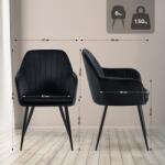 CLP Cheryl bársony étkezőszék, fekete (325941)