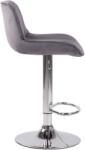 CLP 2 db bárszék Lentini bársony króm szett, sötétszürke (320602)