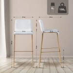 CLP Bárszék Hoover Velvet 4 láb arany, krém (326469)