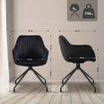 CLP 2 db Welby bársony étkezőszékből álló készlet, fekete (326553)