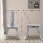 CLP 4 db Benedict szék készlet, ezüst (312767)