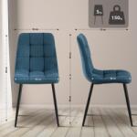 CLP 2 db étkezőszék szett Antibes Cord, kék (327384)