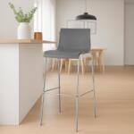 CLP 2 db bárszék készlet Hoover műanyag 4 méteres króm kerettel, szürke (304465)