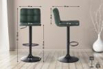 CLP 2 db bárszék készlet Feni bársony, zöld (318592)